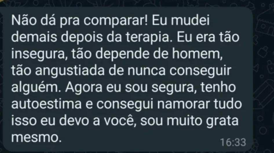 Print original do depoimento 2; texto disponível na transcrição abaixo