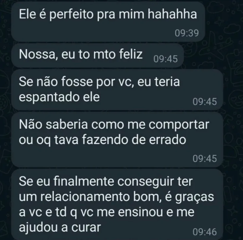 Print original do depoimento 4; texto disponível na transcrição abaixo